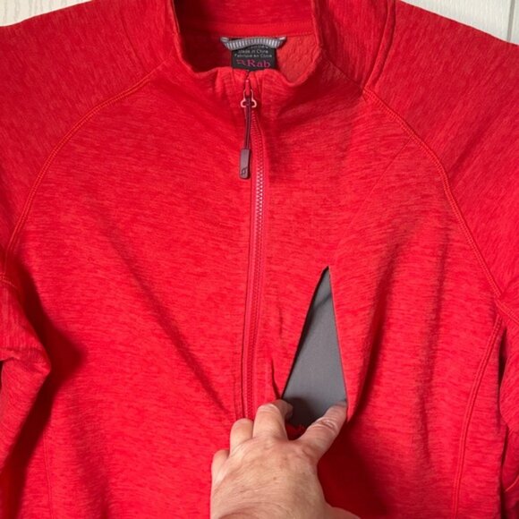 Red Quarter-Zip Women's Top - Picture 4 of 8
